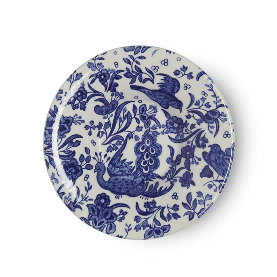 Collections * | Deals Burleigh Pottery Blue Regal Peacock Espresso Saucer