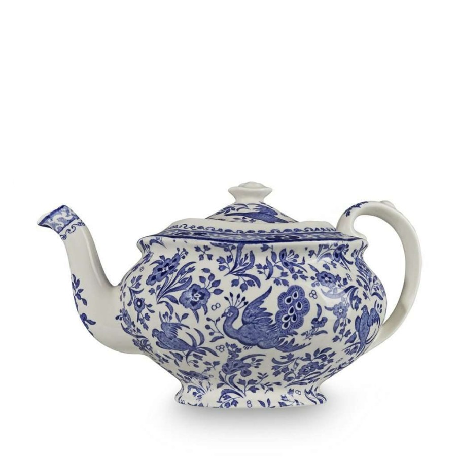 Collections * | Outlet Burleigh Pottery Blue Regal Peacock Teapot 5 Cup