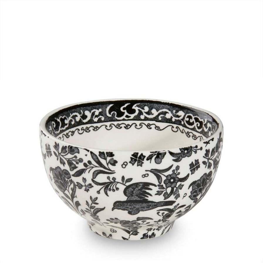 Collections * | Promo Burleigh Pottery Black Regal Peacock Mini Footed Bowl 12Cm/5