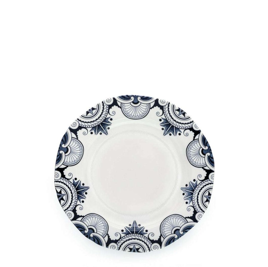 Collections * | Deals Burleigh Pottery Ink Blue Palisade Plate 19Cm Tableware