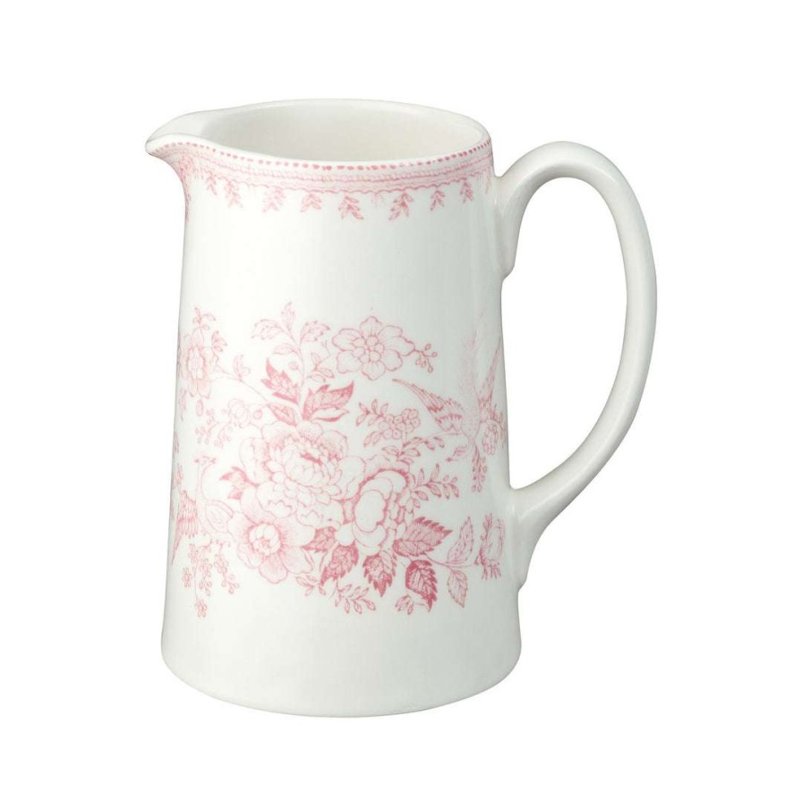 Collections * | Cheap Burleigh Pottery Pink Asiatic Pheasants Medium Tankard Jug 568Ml/1Pt Tableware