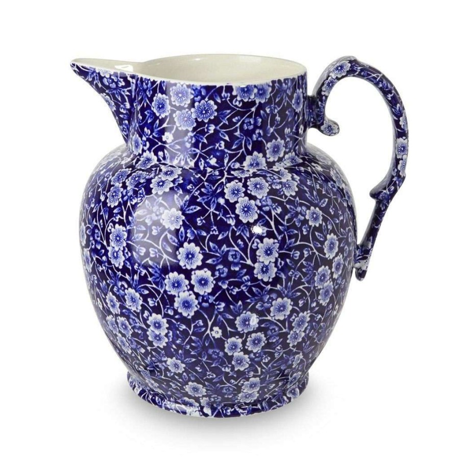 Collections * | Outlet Burleigh Pottery Blue Calico Small Etruscan Jug 2Pt