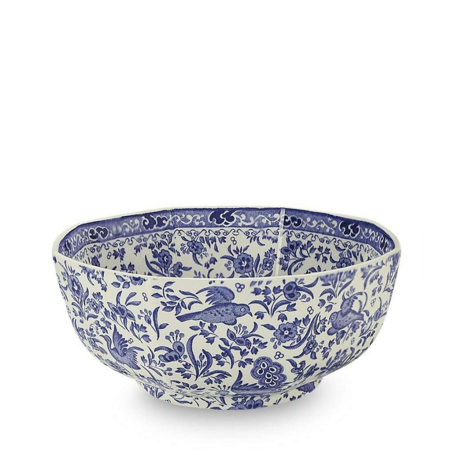 Collections * | Discount Burleigh Pottery Blue Regal Peacock Octagonal Bowl Medium 20.5Cm/8 Tableware