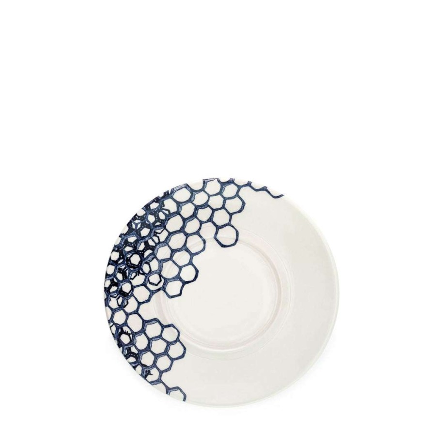 Collections * | Best Deal Burleigh Pottery Ink Blue Pollen Coffee Saucer Coffee Cups & Saucers