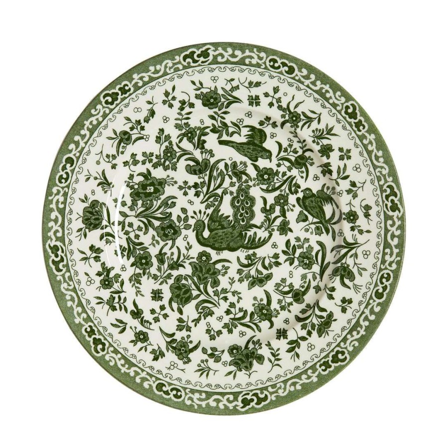 Collections * | New Burleigh Pottery Green Regal Peacock Plate 22Cm