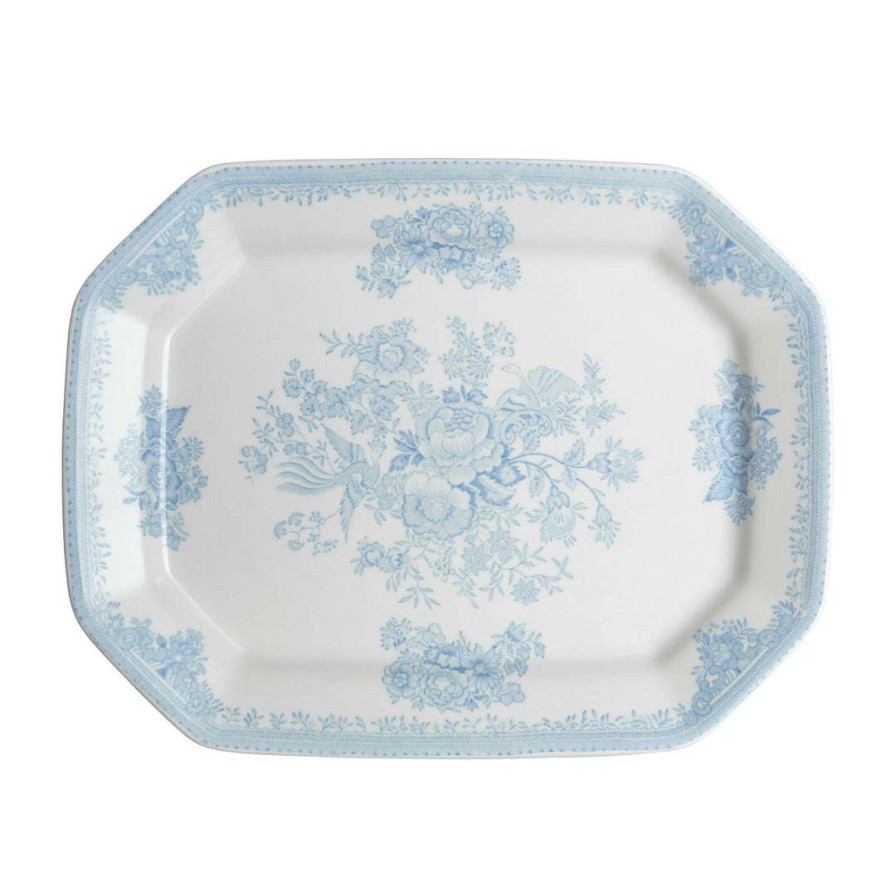 Collections * | Promo Burleigh Pottery Tableware Blue Asiatic Pheasants Rectangular Dish 34Cm/13.5