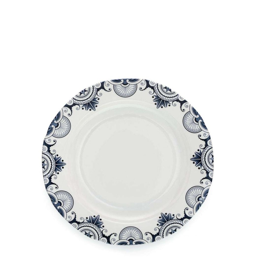 Collections * | Deals Burleigh Pottery Tableware Ink Blue Palisade Plate 26.5Cm