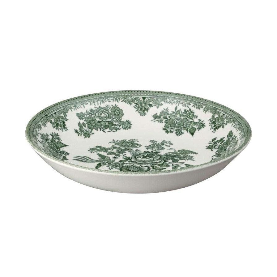 Collections * | Brand New Burleigh Pottery Green Asiatic Pheasants Pasta Bowl 23Cm/9 Tableware