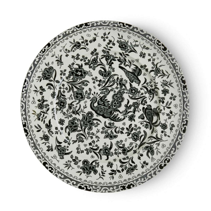 Collections * | Budget Burleigh Pottery Black Regal Peacock Plate 22Cm/8.75 Tableware