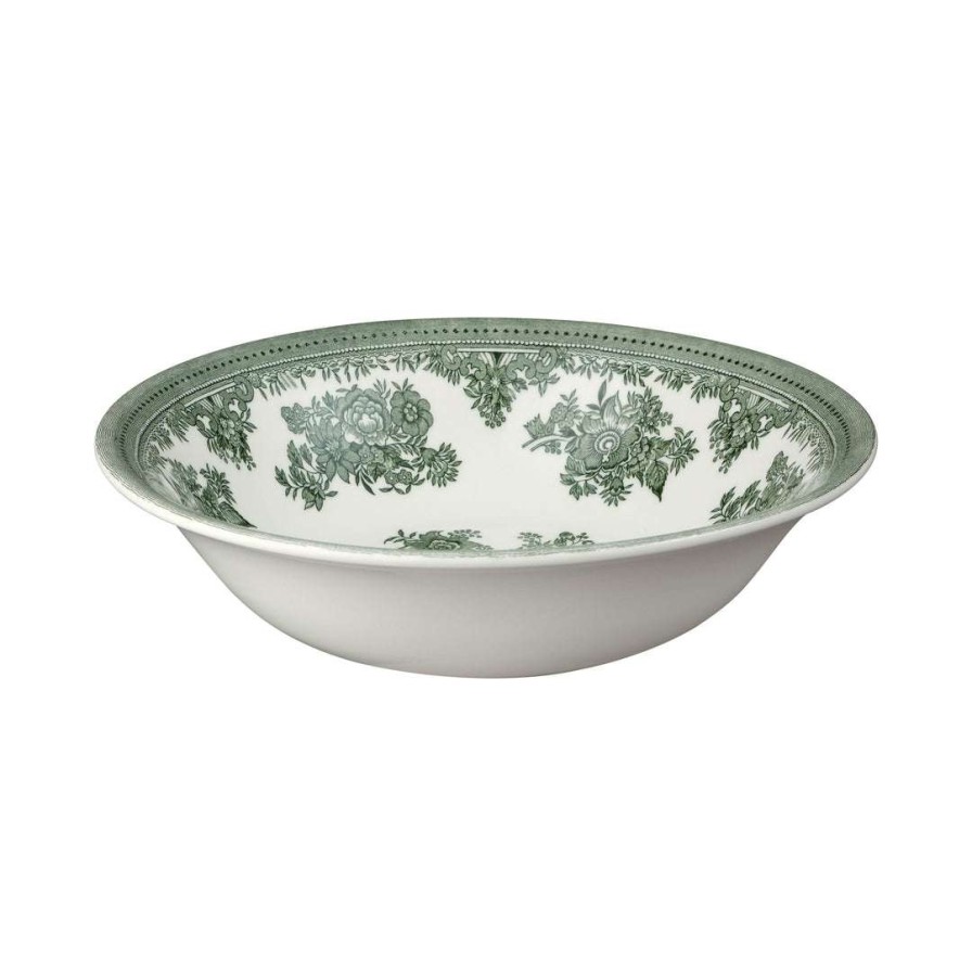 Collections * | Top 10 Burleigh Pottery Tableware Green Asiatic Pheasants Pudding/Soup Bowl 20.5Cm/8