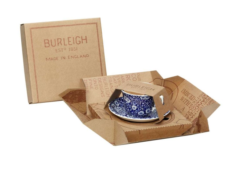 Collections * | Outlet Burleigh Pottery Blue Calico Teacup Gift Set