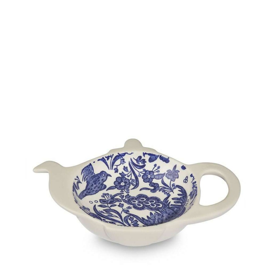 Collections * | Best Deal Burleigh Pottery Blue Regal Peacock Mini Teapot Tray