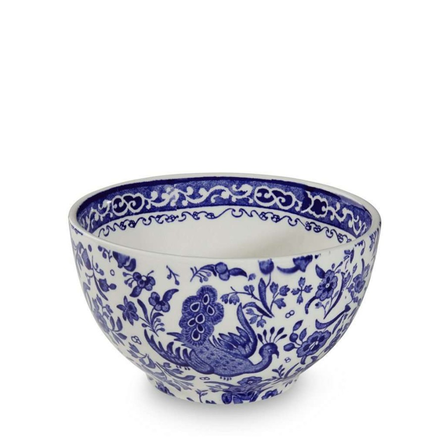 Collections * | Hot Sale Burleigh Pottery Blue Regal Peacock Sugar Bowl 9.5Cm/4 Tableware