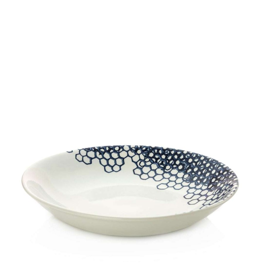 Collections * | Best Deal Burleigh Pottery Ink Blue Pollen Pasta Bowl