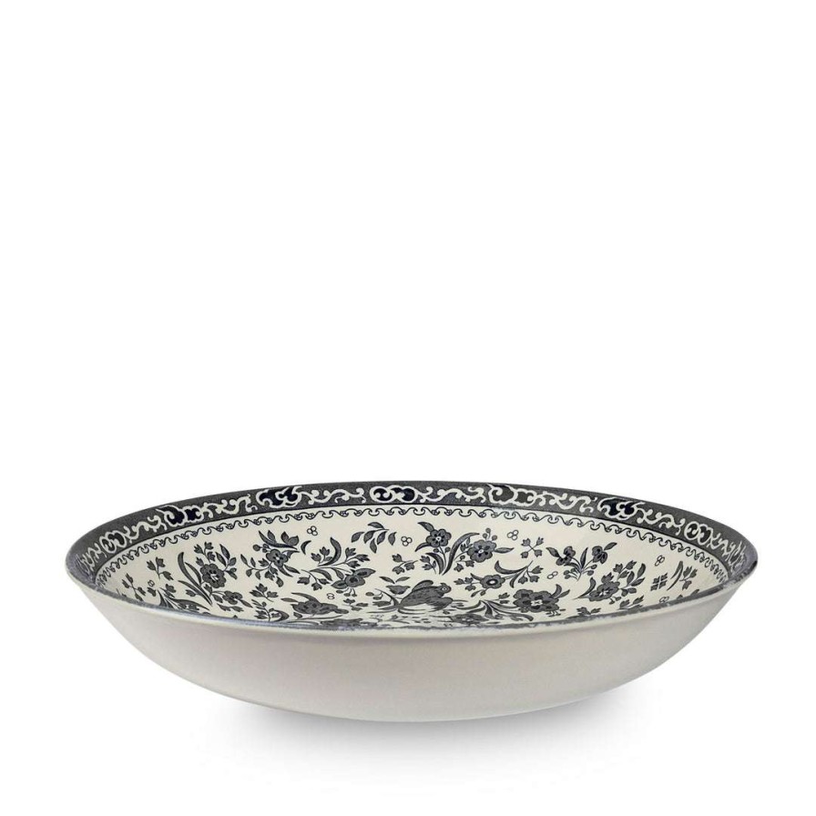 Collections * | Cheapest Burleigh Pottery Tableware Black Regal Peacock Pasta Bowl 23Cm/9