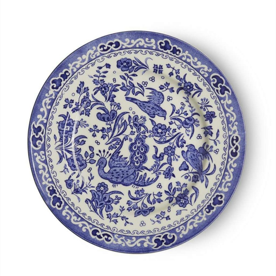 Collections * | Buy Burleigh Pottery Blue Regal Peacock Plate 17.5Cm/7 Tableware