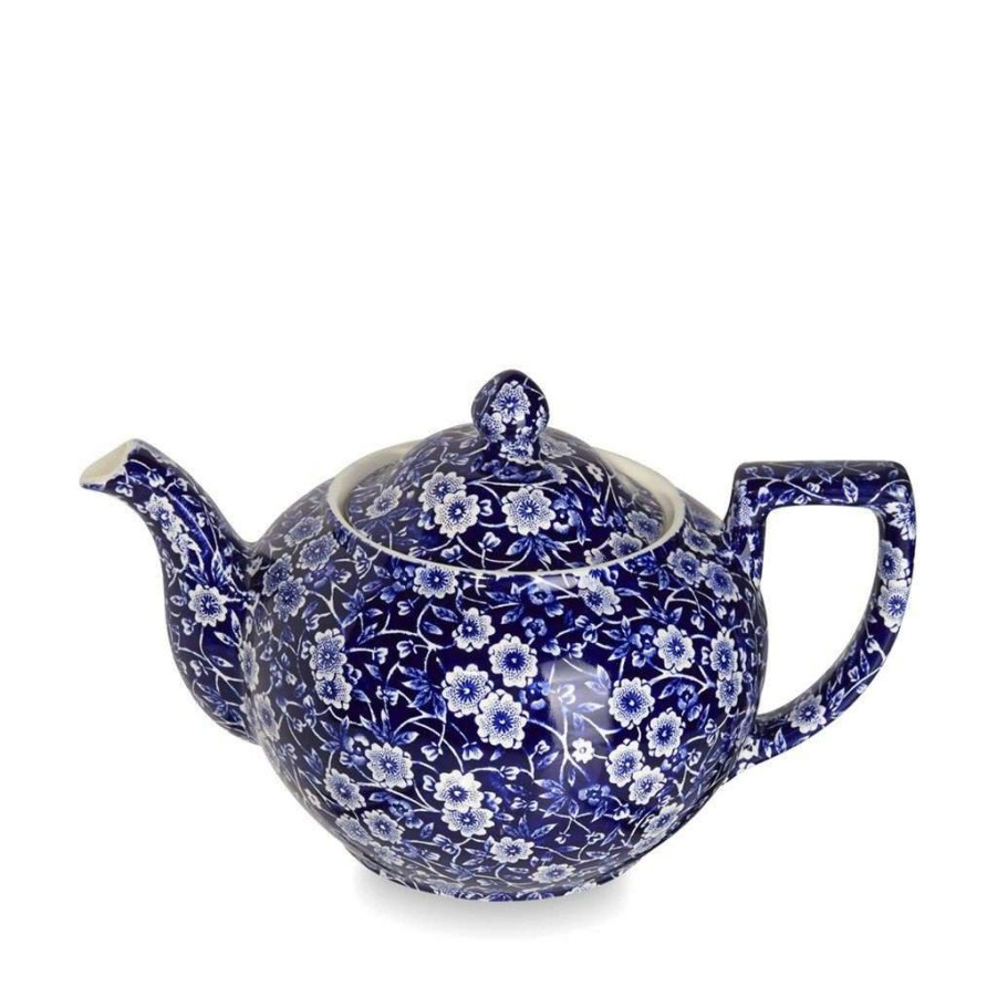 Collections * | Budget Burleigh Pottery Blue Calico Large Teapot 7 Cups 800Ml/1.5Pt Tableware