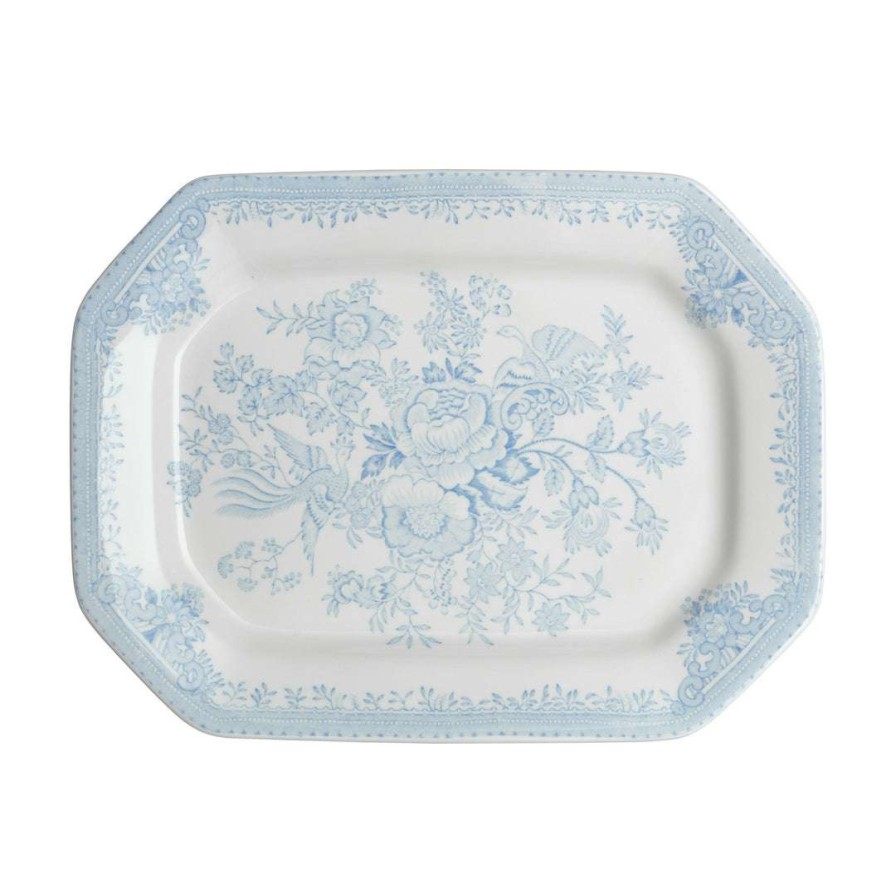 Collections * | Buy Burleigh Pottery Tableware Blue Asiatic Pheasants Rectangular Platter 25Cm/10