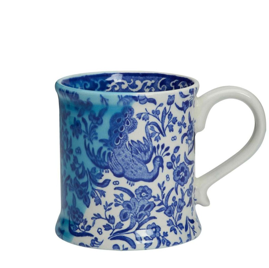 Collections * | Buy Burleigh Pottery Blue Regal Peacock 170Th Anniversary Footed Mug 300Ml