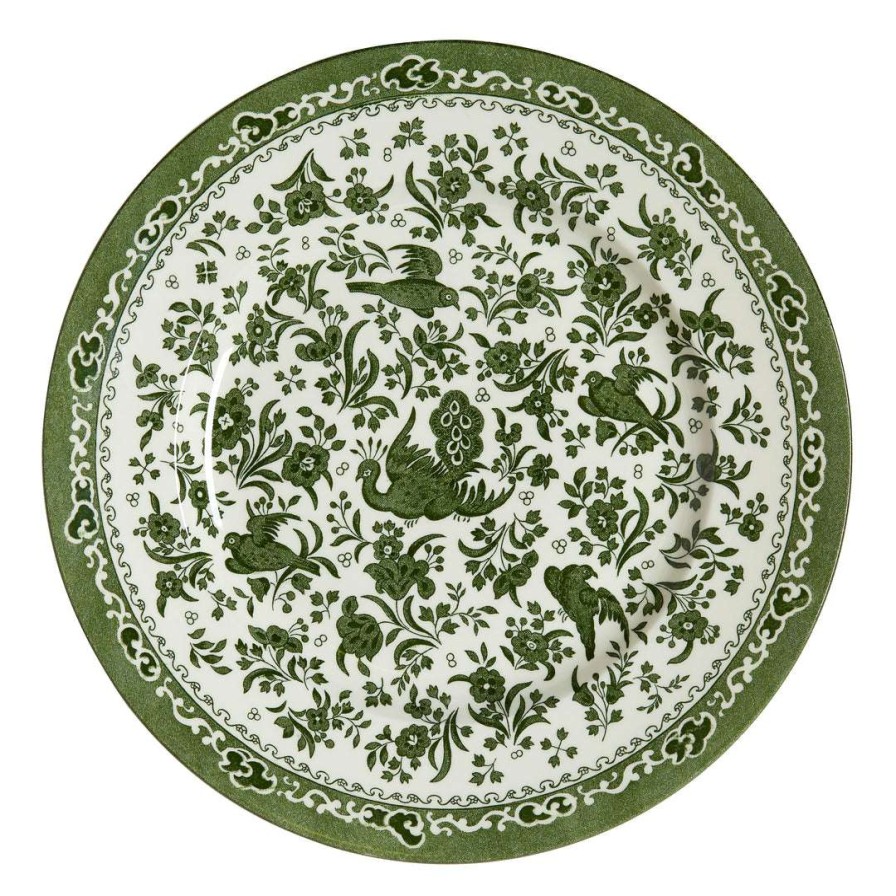 Collections * | Best Deal Burleigh Pottery Green Regal Peacock Plate 25Cm