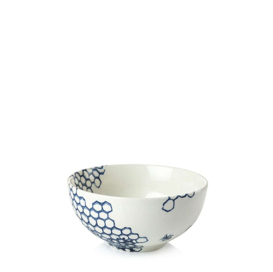 Collections * | Deals Burleigh Pottery Ink Blue Pollen Small Footed Bowl