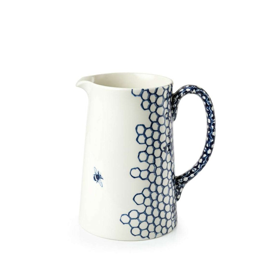 Collections * | Buy Burleigh Pottery Ink Blue Pollen Tankard Jug 2Pt