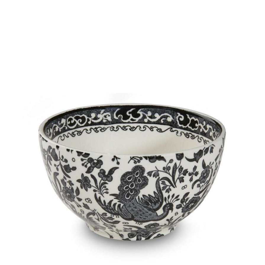 Collections * | Cheapest Burleigh Pottery Black Regal Peacock Sugar Bowl 9.5Cm/4 Tableware