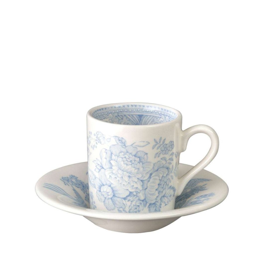 Collections * | Buy Burleigh Pottery Blue Asiatic Pheasants Espresso Cup And Saucer