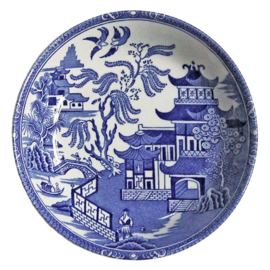 Tableware * | Hot Sale Burleigh Pottery Blue Willow Butter Pat Dish 12Cm/4.75 Tableware