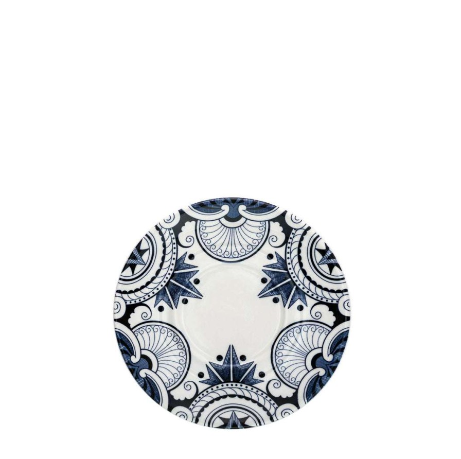 Collections * | Outlet Burleigh Pottery Ink Blue Palisade Espresso Saucer