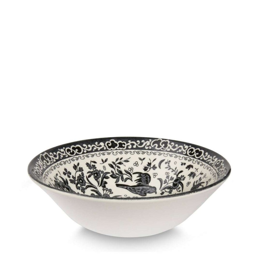 Collections * | Flash Sale Burleigh Pottery Black Regal Peacock Cereal Bowl 16Cm/6.25 Tableware