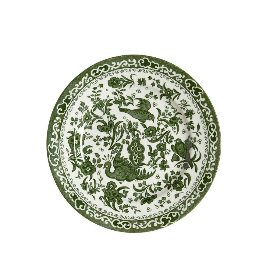 Collections * | Top 10 Burleigh Pottery Green Regal Peacock Plate 17.5Cm