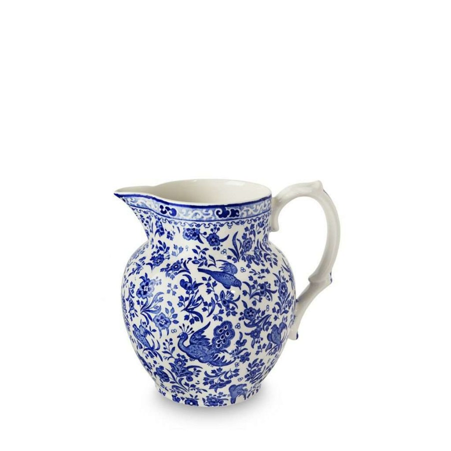 Collections * | Coupon Burleigh Pottery Blue Regal Peacock Small Etruscan Jug Tableware