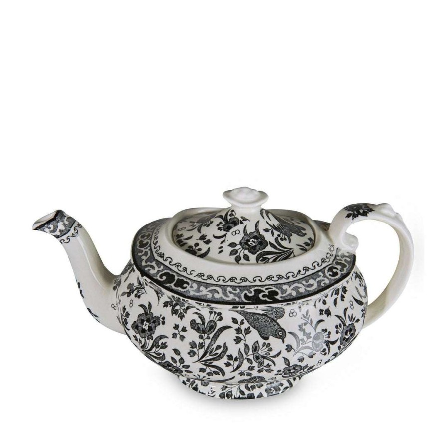 Collections * | New Burleigh Pottery Black Regal Peacock Teapot 5 Cup