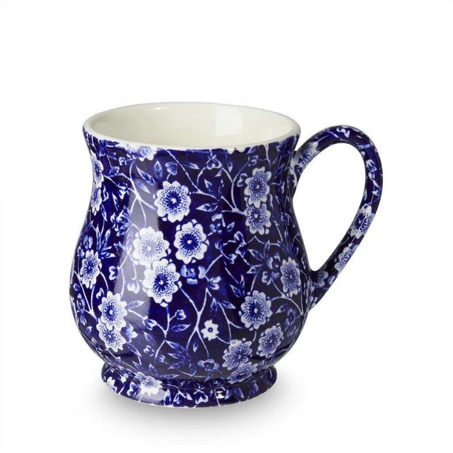 Collections * | Brand New Burleigh Pottery Blue Calico Sandringham Mug Half Pint 284Ml/0.5Pt Tableware