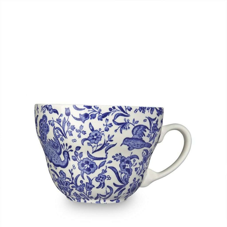 Collections * | Buy Burleigh Pottery Blue Regal Peacock Breakfast Cup 425Ml / 0.75Pt Tableware