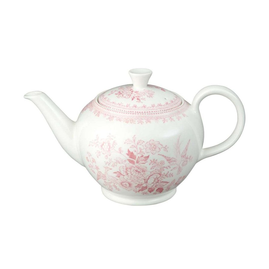 Collections * | Best Pirce Burleigh Pottery Pink Asiatic Pheasants Large Teapot 7 Cups 800Ml/1.5Pt