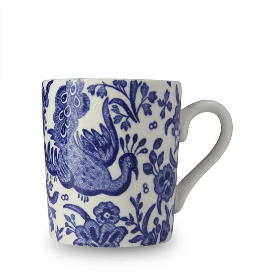 Collections * | Hot Sale Burleigh Pottery Blue Regal Peacock Espresso Cup