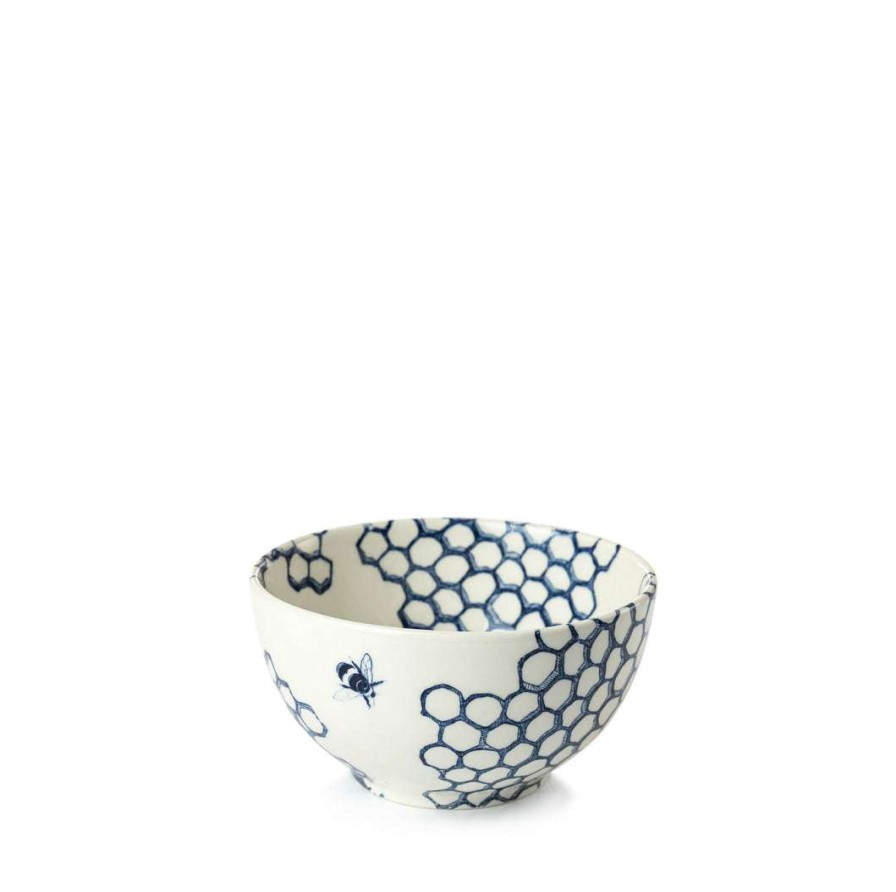 Collections * | Cheap Burleigh Pottery Ink Blue Pollen Mini Footed Bowl Bowls