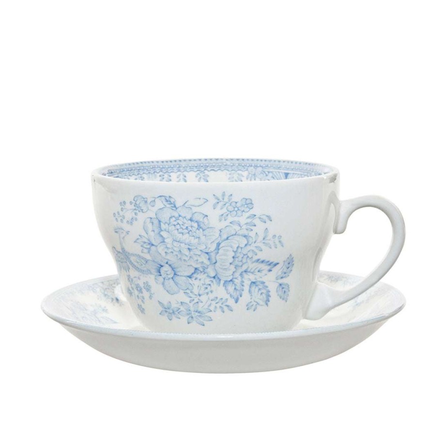 Collections * | Best Deal Burleigh Pottery Collections Blue Asiatic Pheasants Breakfast Cup And Saucer