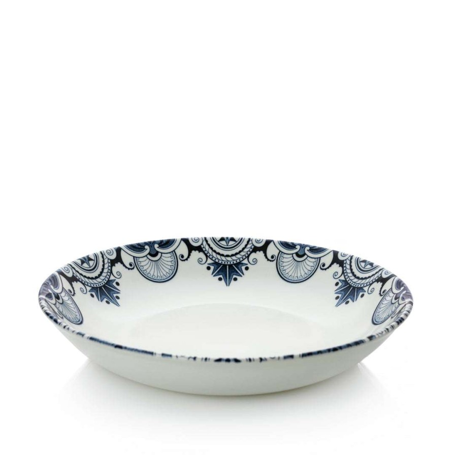 Collections * | Best Deal Burleigh Pottery Ink Blue Palisade Pasta Bowl