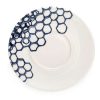 Collections * | Best Deal Burleigh Pottery Ink Blue Pollen Espresso Saucer