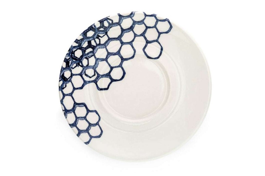 Collections * | Best Deal Burleigh Pottery Ink Blue Pollen Espresso Saucer