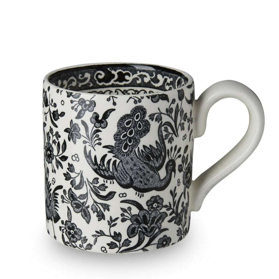 Collections * | Budget Burleigh Pottery Black Regal Peacock Half Pint Mug 284Ml/0.5Pt