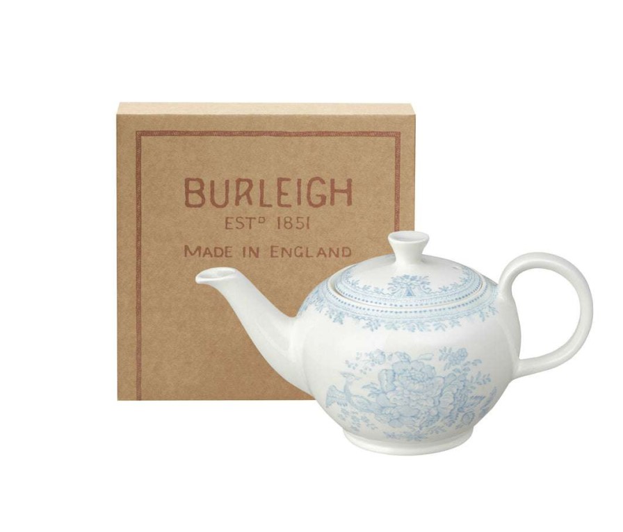 Tableware * | Hot Sale Burleigh Pottery Blue Asiatic Pheasants Small Teapot Gift Box Tableware