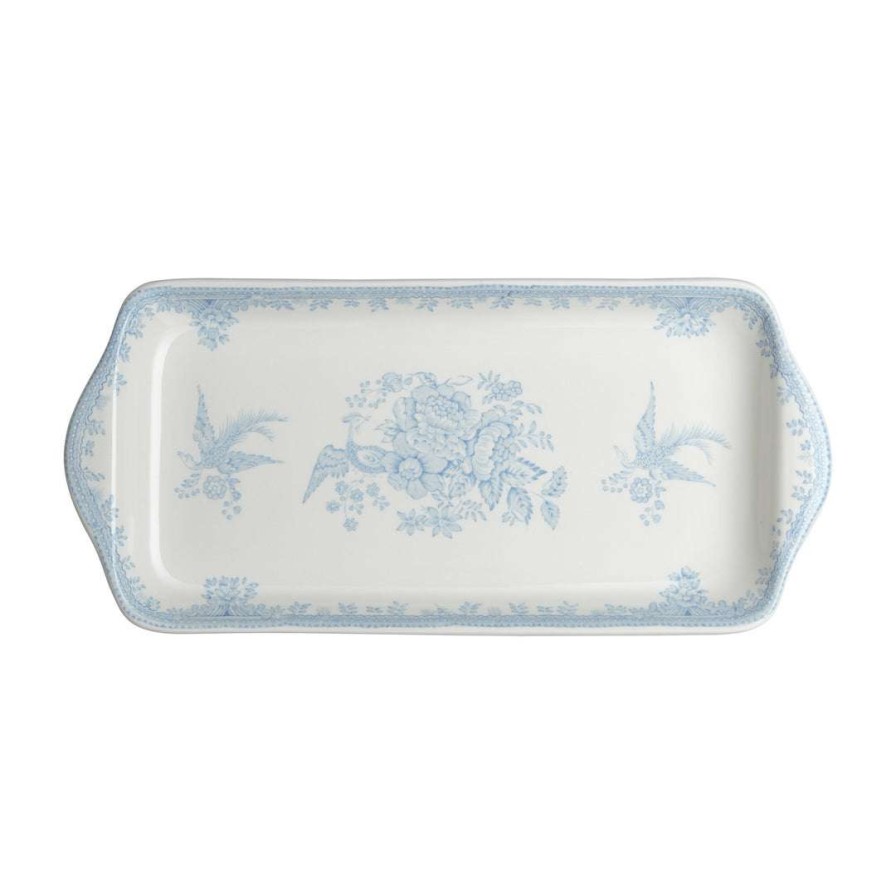 Collections * | Flash Sale Burleigh Pottery Tableware Blue Asiatic Pheasants Rectangular Tray 28Cm/11