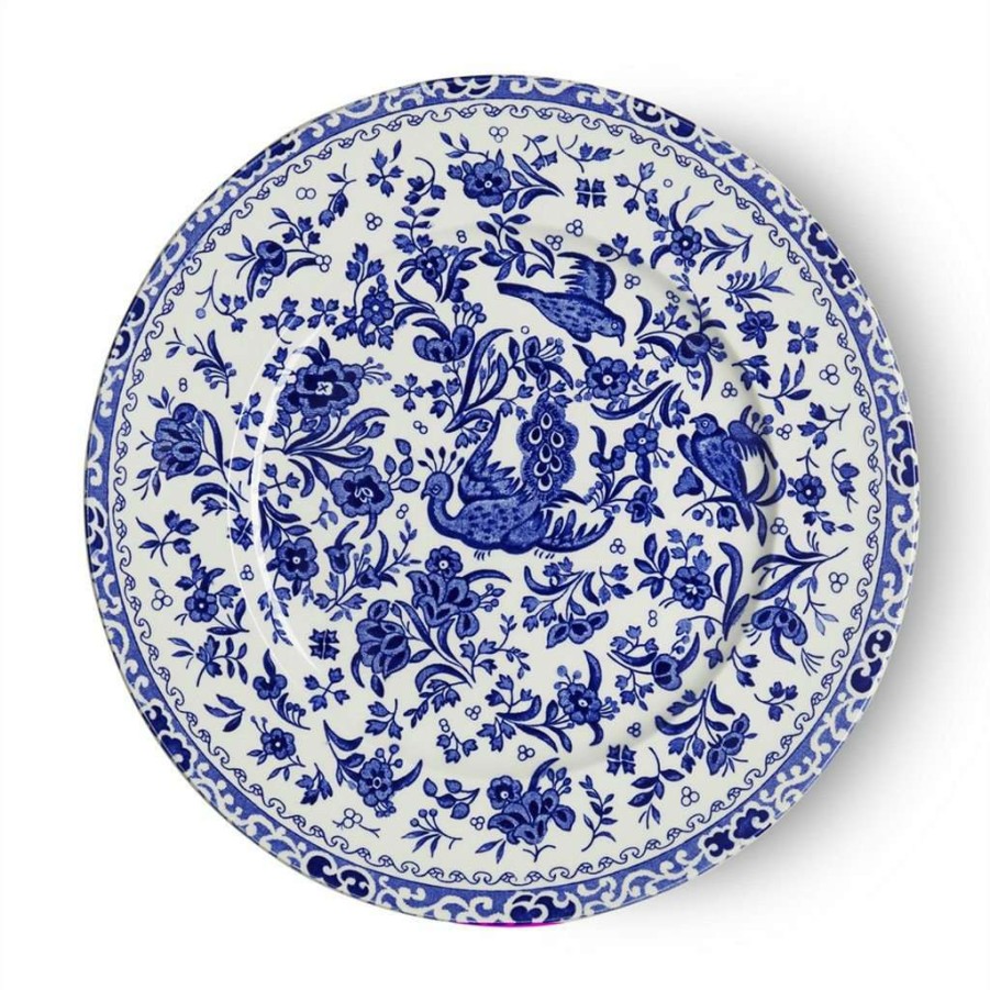 Collections * | Discount Burleigh Pottery Tableware Blue Regal Peacock Plate 22Cm/8.75