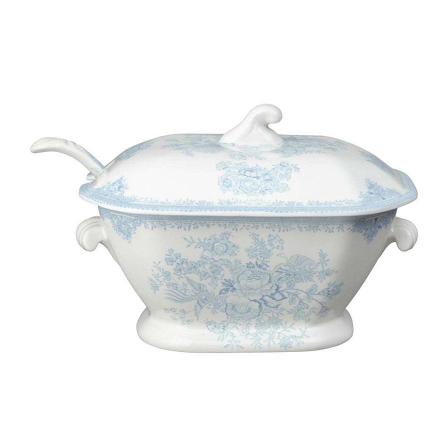 Collections * | Promo Burleigh Pottery Blue Asiatic Pheasants Soup Tureen & Ladle Tableware