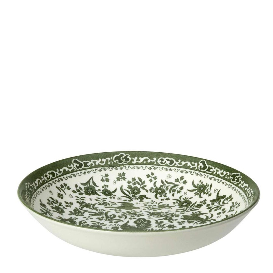 Collections * | Flash Sale Burleigh Pottery Green Regal Peacock Pasta Bowl 23Cm