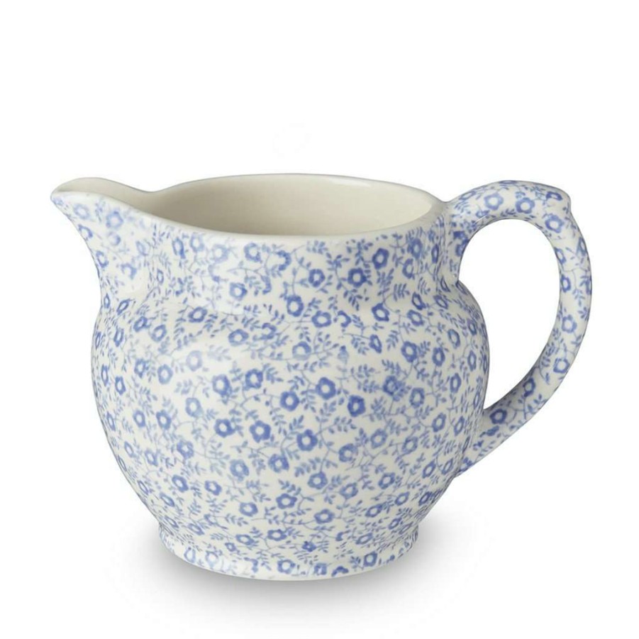 Collections * | Brand New Burleigh Pottery Blue Felicity Small Dutch Jug 284Ml/0.5Pt